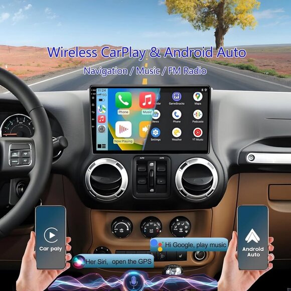 Jeep Wrangler JK 2007–2018 10.2” Android 14 Touchscreen Radio – Wireless - Picture 6 of 8